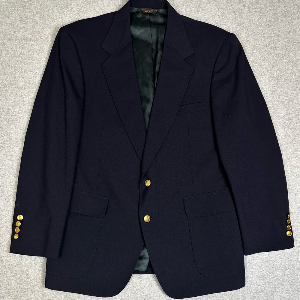 Meeting Street Blazer Mens 42R Wool Gold Button Classic Made USA Jacket
